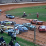 Saloon Car pileup at Baypark Speedway