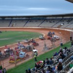 Mini Stocks race at Baypark Speedway