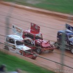 Mini Stocks race at Baypark Speedway