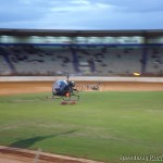 Santa arrives in helicopter for Christmas meeting at Baypark Speedway